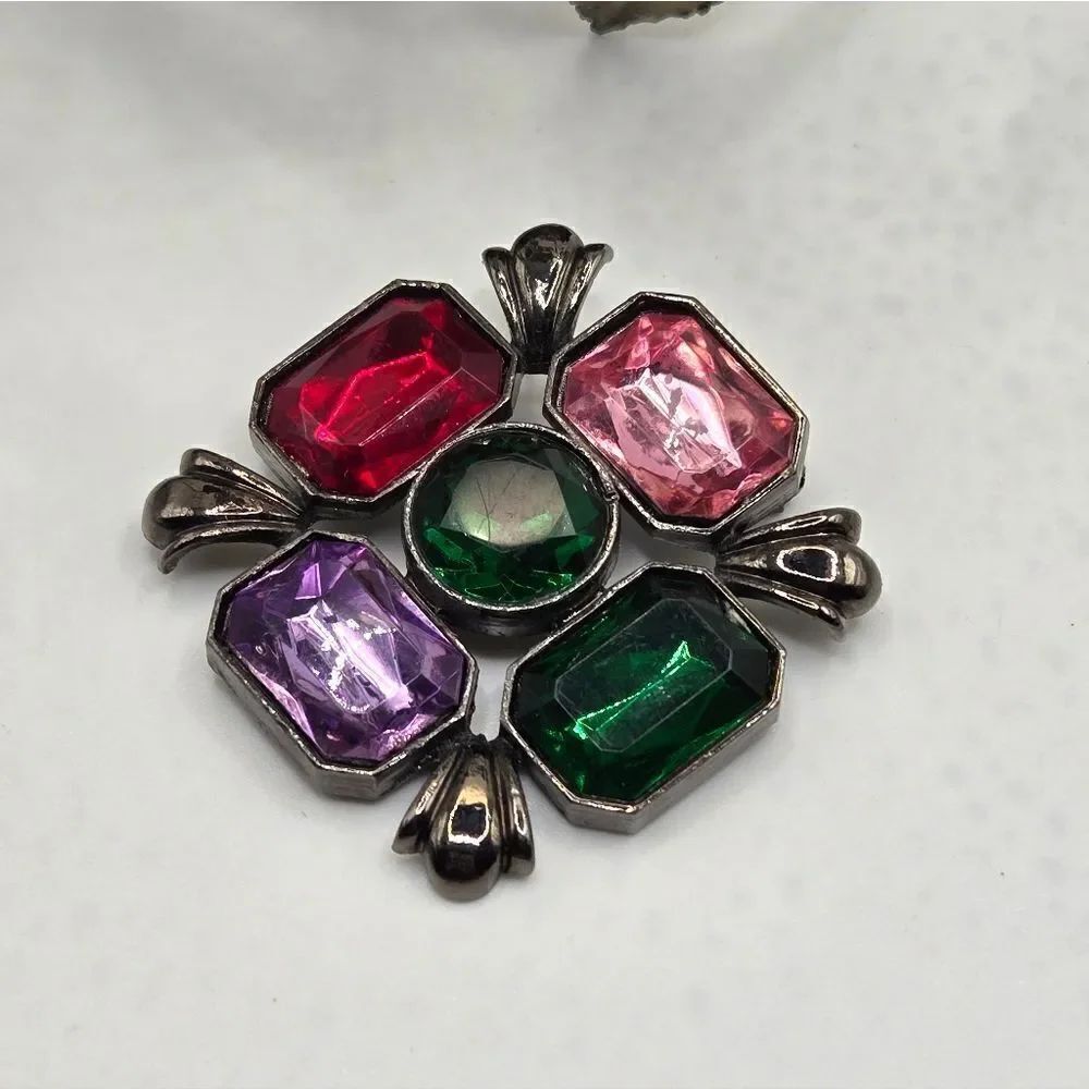 "5/$40" Retro Multicolored Brooch Pin